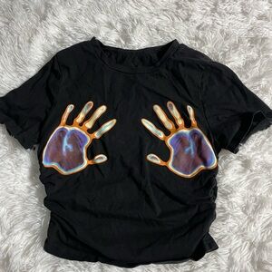 VERY DETAILED CUTE BLACK CROP
TOP!!